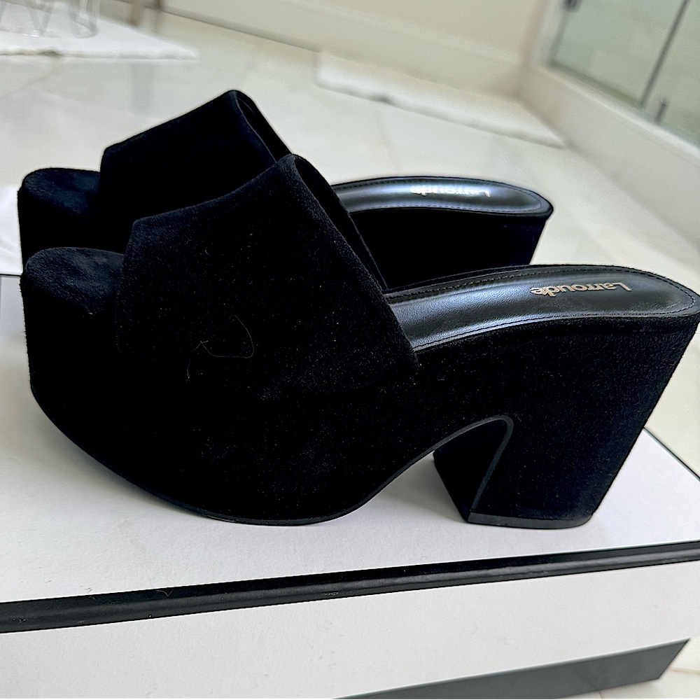 Larroude black suede